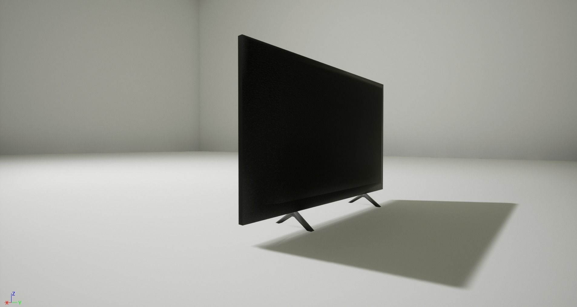 Television - Basic flat screen TV with Plugs Low-poly 3D model_3