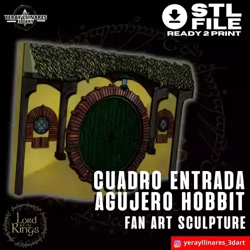 Hobbit Hole 3D Wall Art - LOTR 3D print model