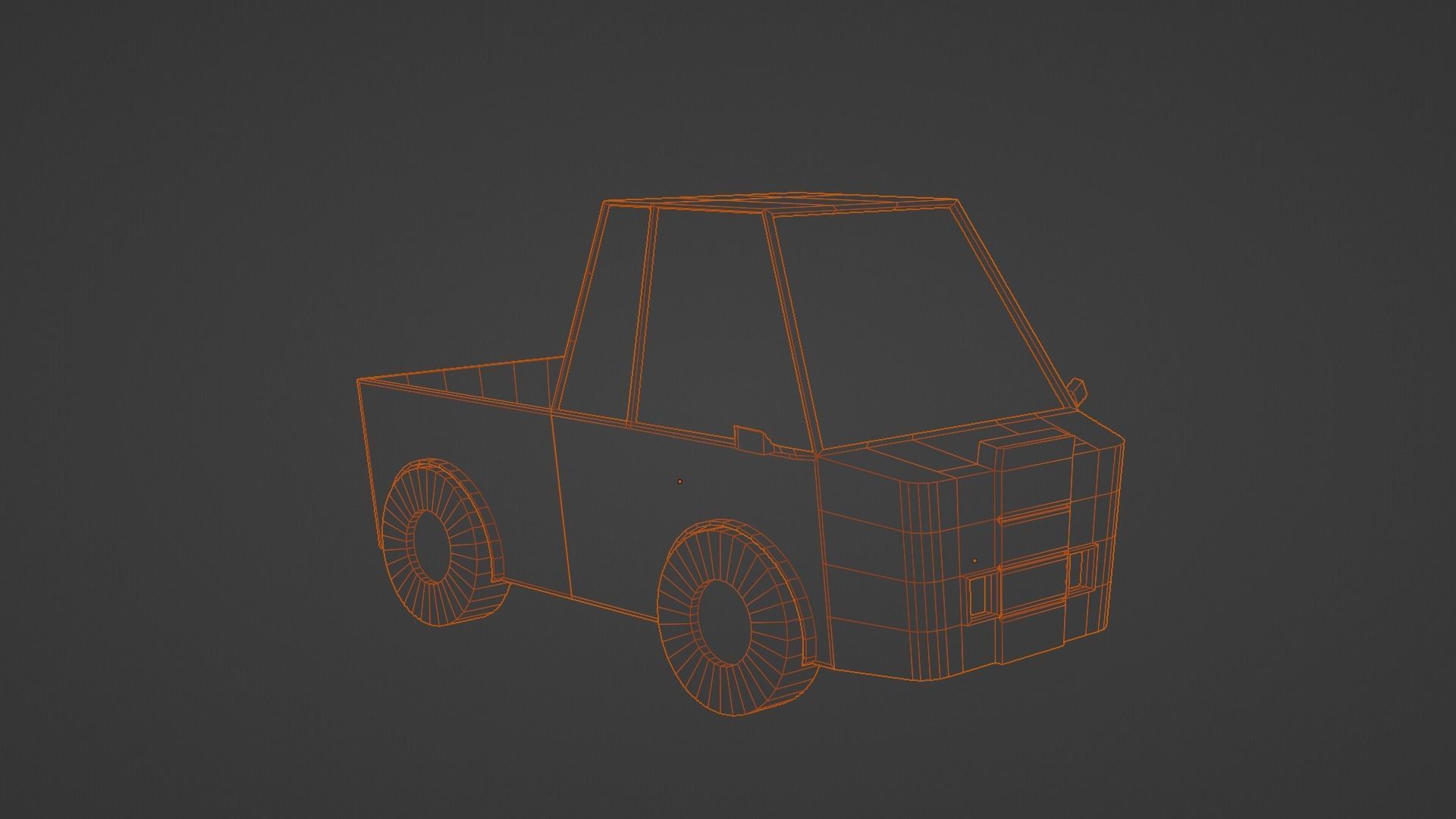Low poly pick up truck Low-poly 3D model_2