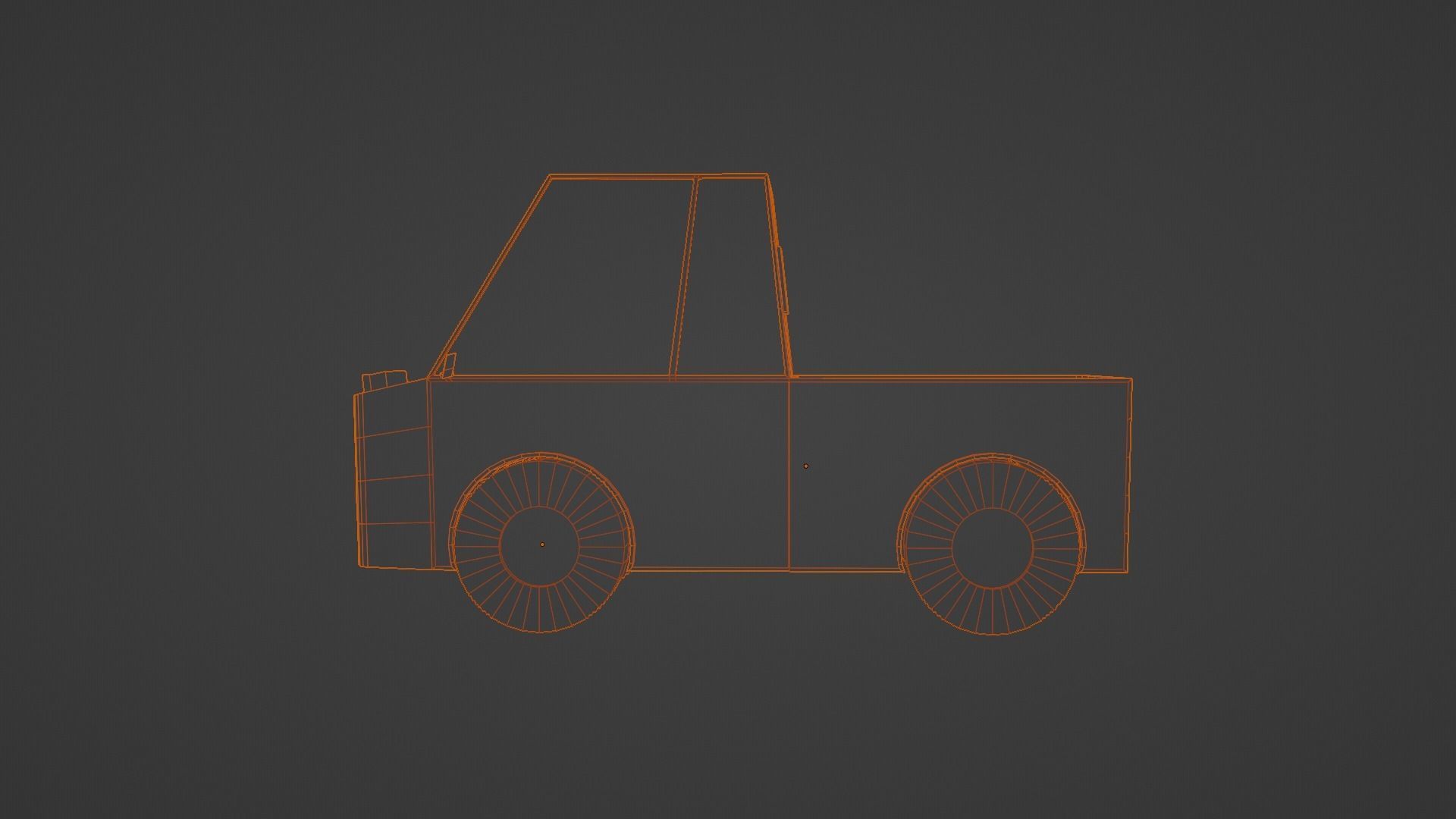 Low poly pick up truck Low-poly 3D model_9