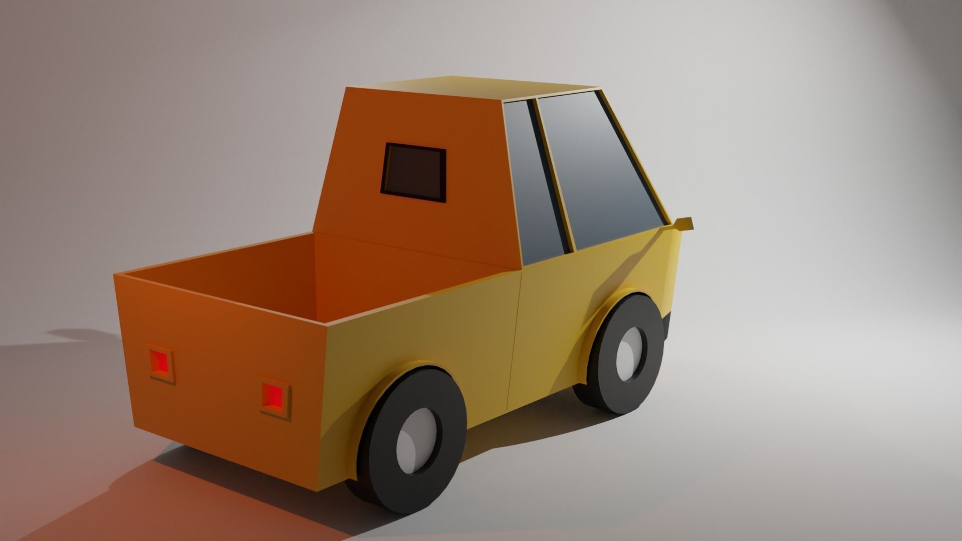 Low poly pick up truck Low-poly 3D model_1