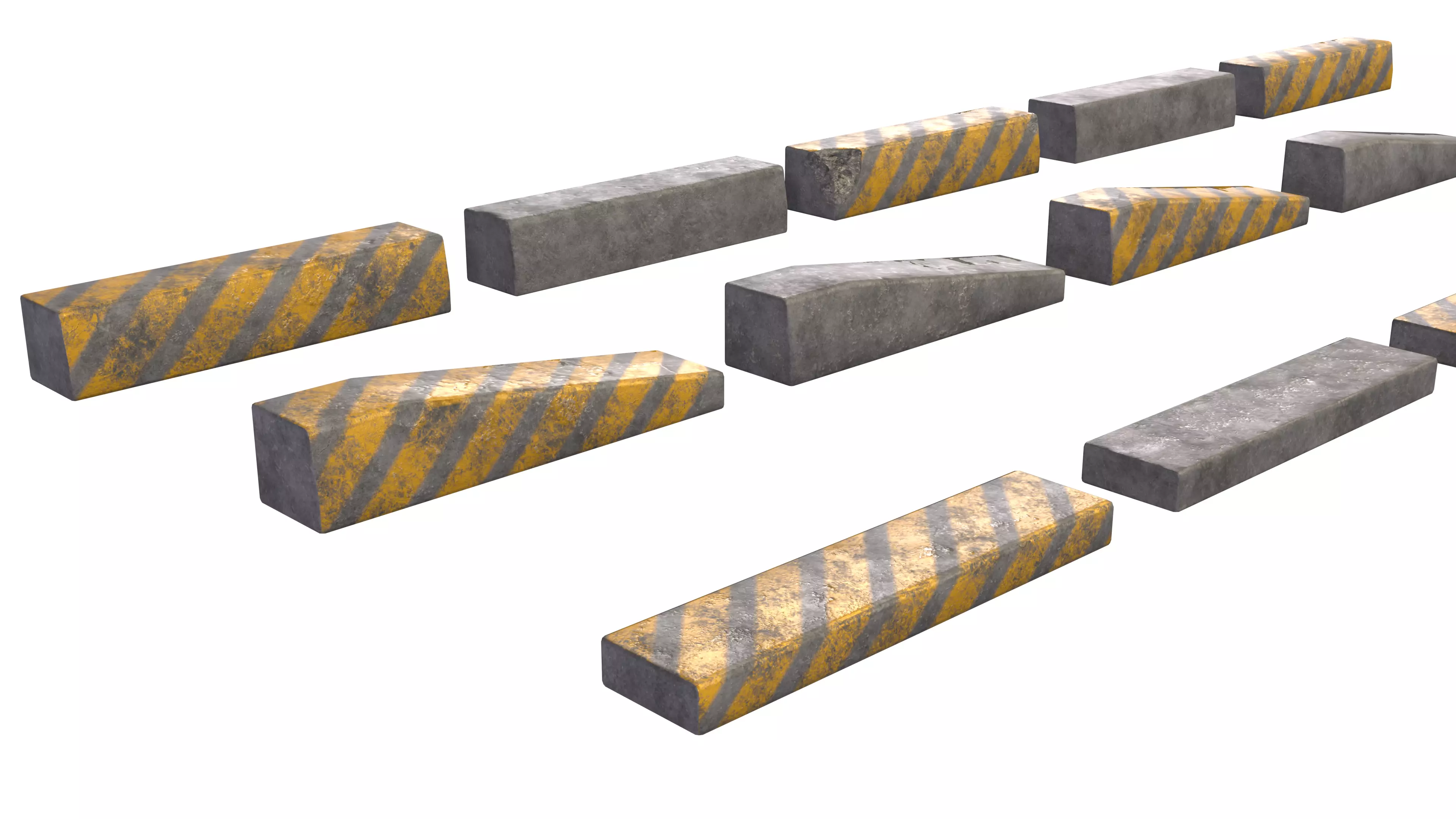 Sidewalk Concrete Curb Low-poly 3D model