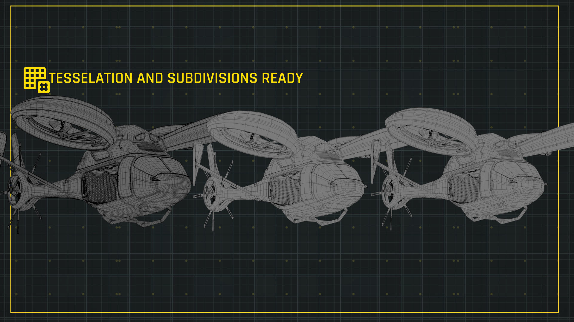NIVA Sci Fi Helicopter Multipurpose Low-poly 3D model_5