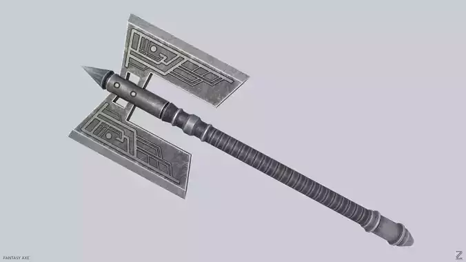 Fantasy axe Low-poly 3D model