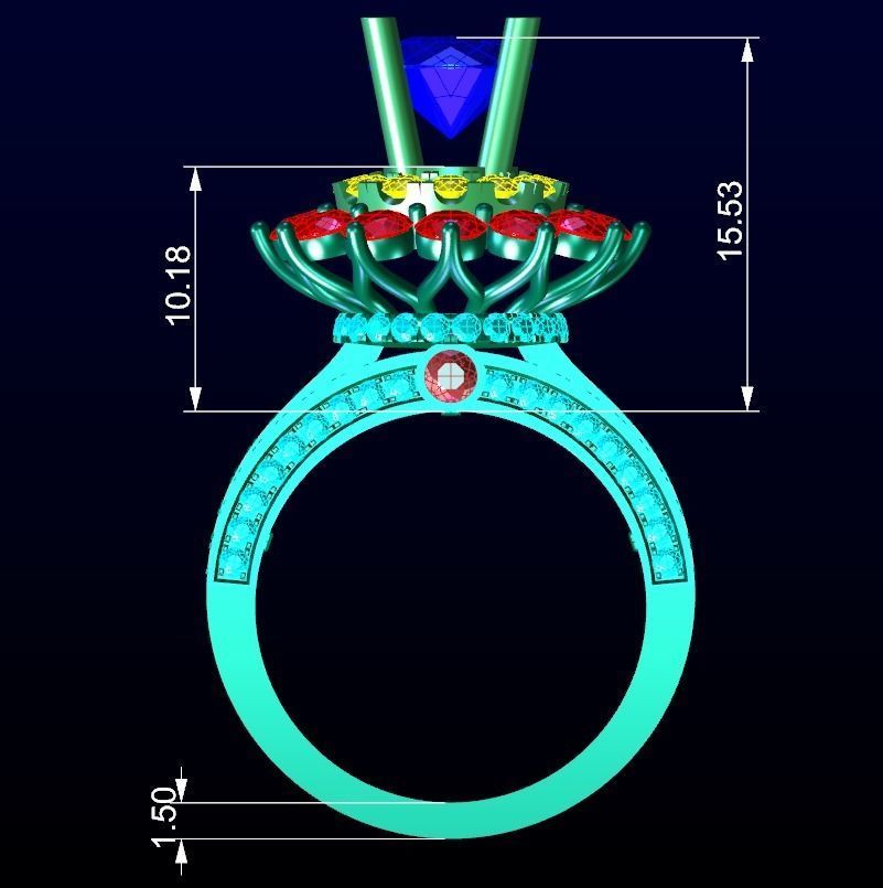 Engagement Ring 52 3D print model_5