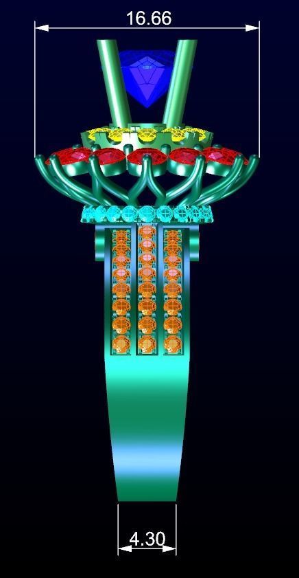 Engagement Ring 52 3D print model_6