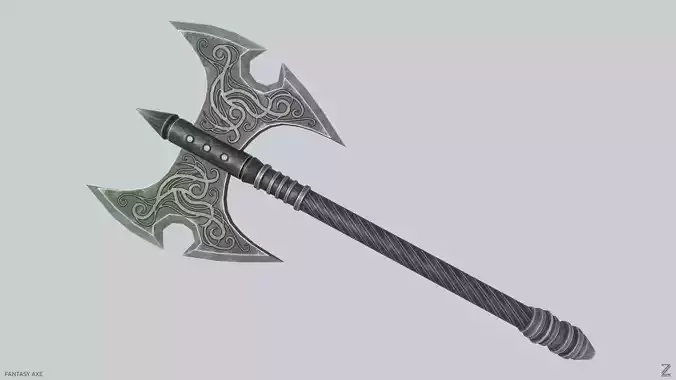 Fantasy axe Low-poly 3D model