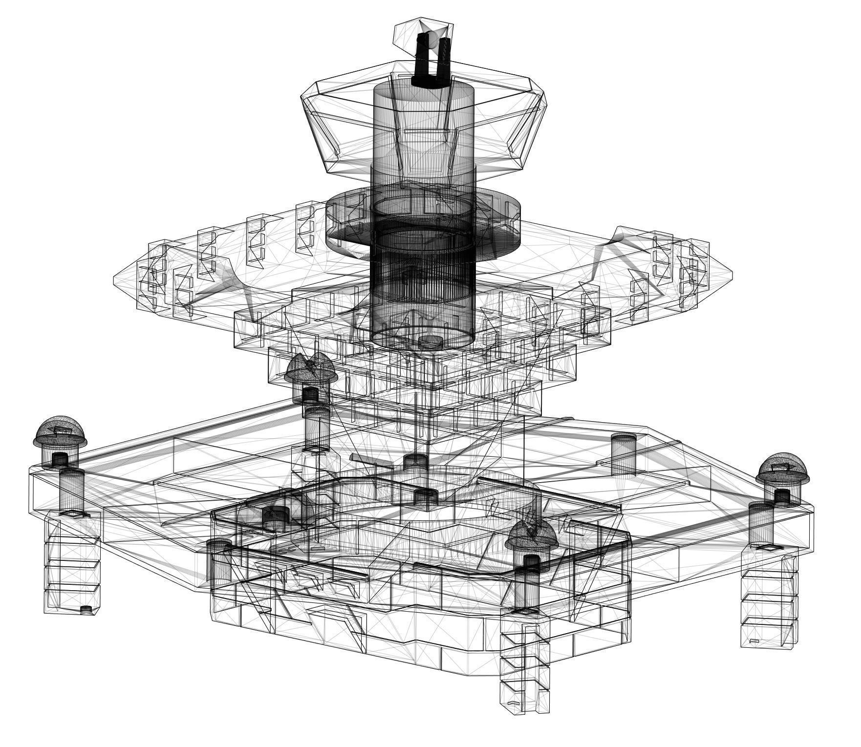 Base Fortress of Sciences Great Mazinger kit 3D print model_2