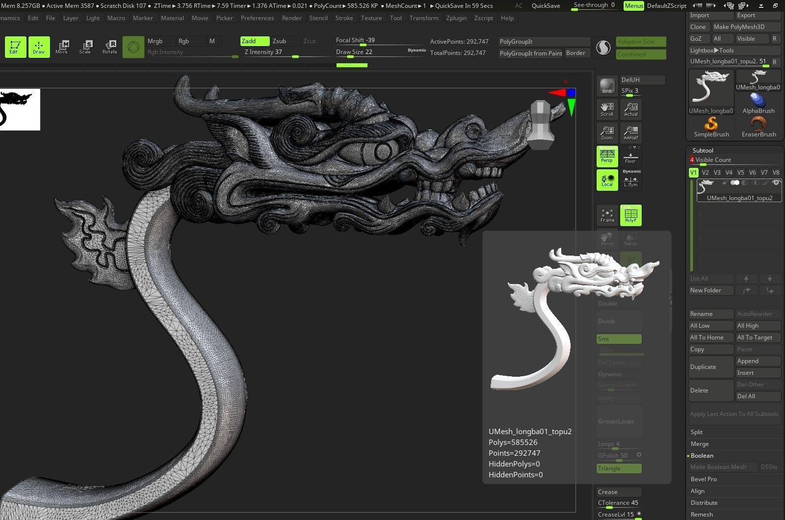 dragon head decorative crank handle decorative sculpture 3D print model_21