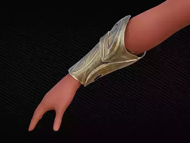 Bracer Armor Roman gold female for game Low-poly 3D model