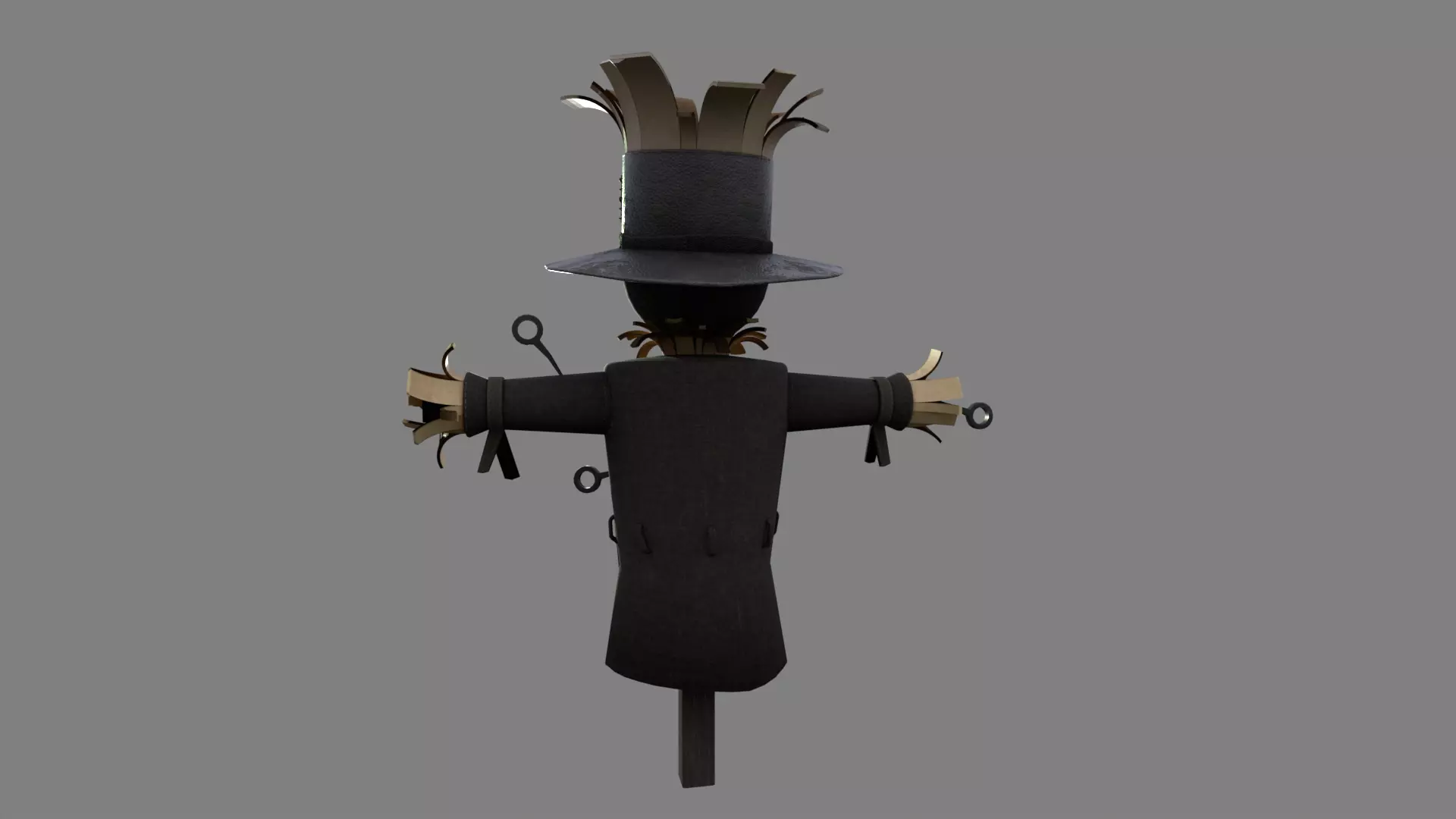 Scarecrow Low-poly 3D model_0