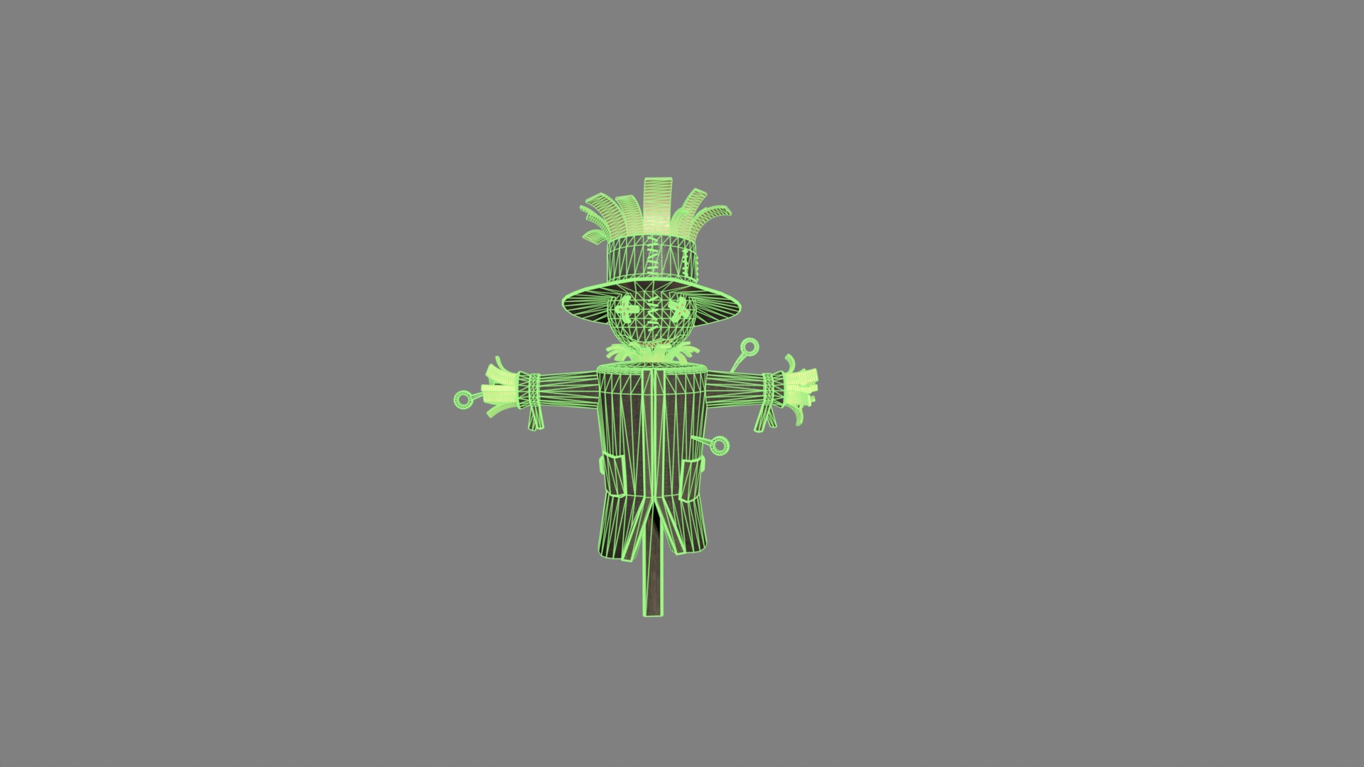 Scarecrow Low-poly 3D model_4