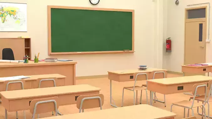 School Class Room Low-poly 3D model