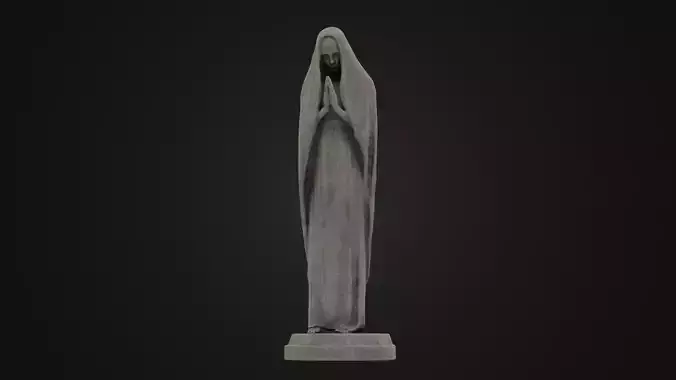Old saint Maria Statue Low-poly 3D model