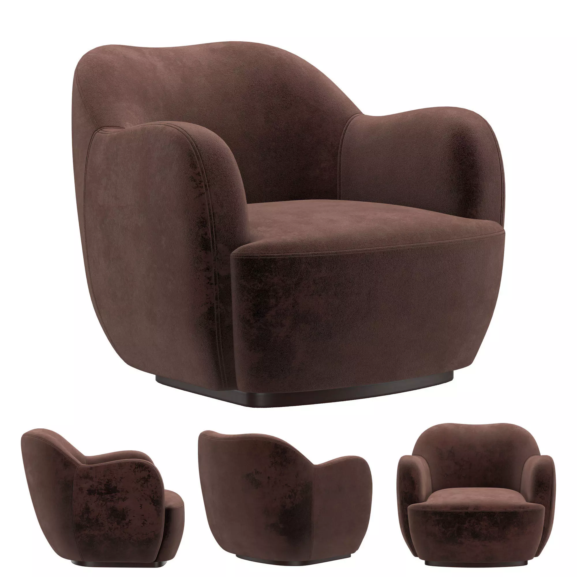 Julius Swivel Chair Surrey Cocoa 3D model