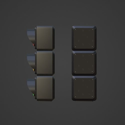 Modular Traffic Light  Low-poly 3D model 3