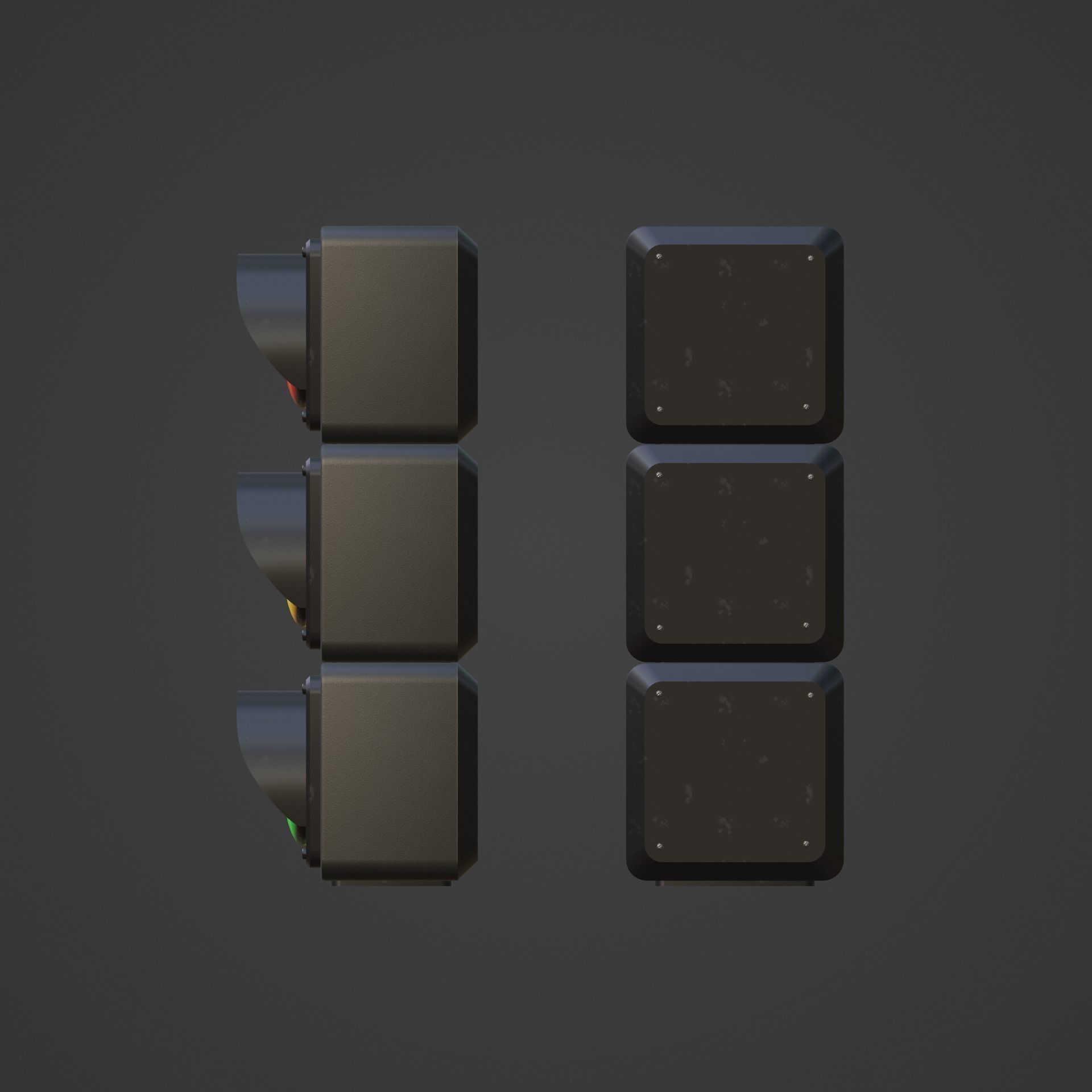 Modular Traffic Light Low-poly 3D model_2