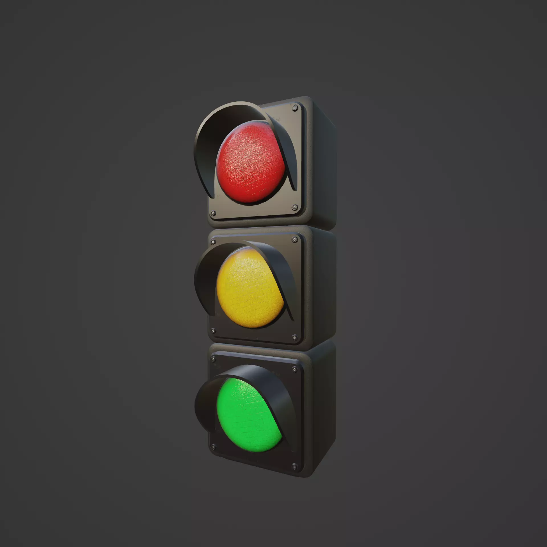 Modular Traffic Light Low-poly 3D model_0