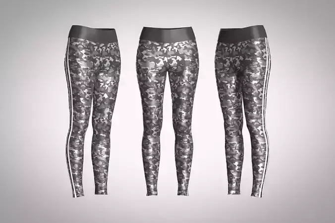 Girls Sports Leggings-Camo Printed