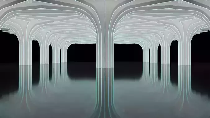 Futuristic Parametric Architecture - Webbed Shade Structure 3D model