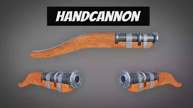 Medieval HandCannon Short Version 3D Model Lowpoly