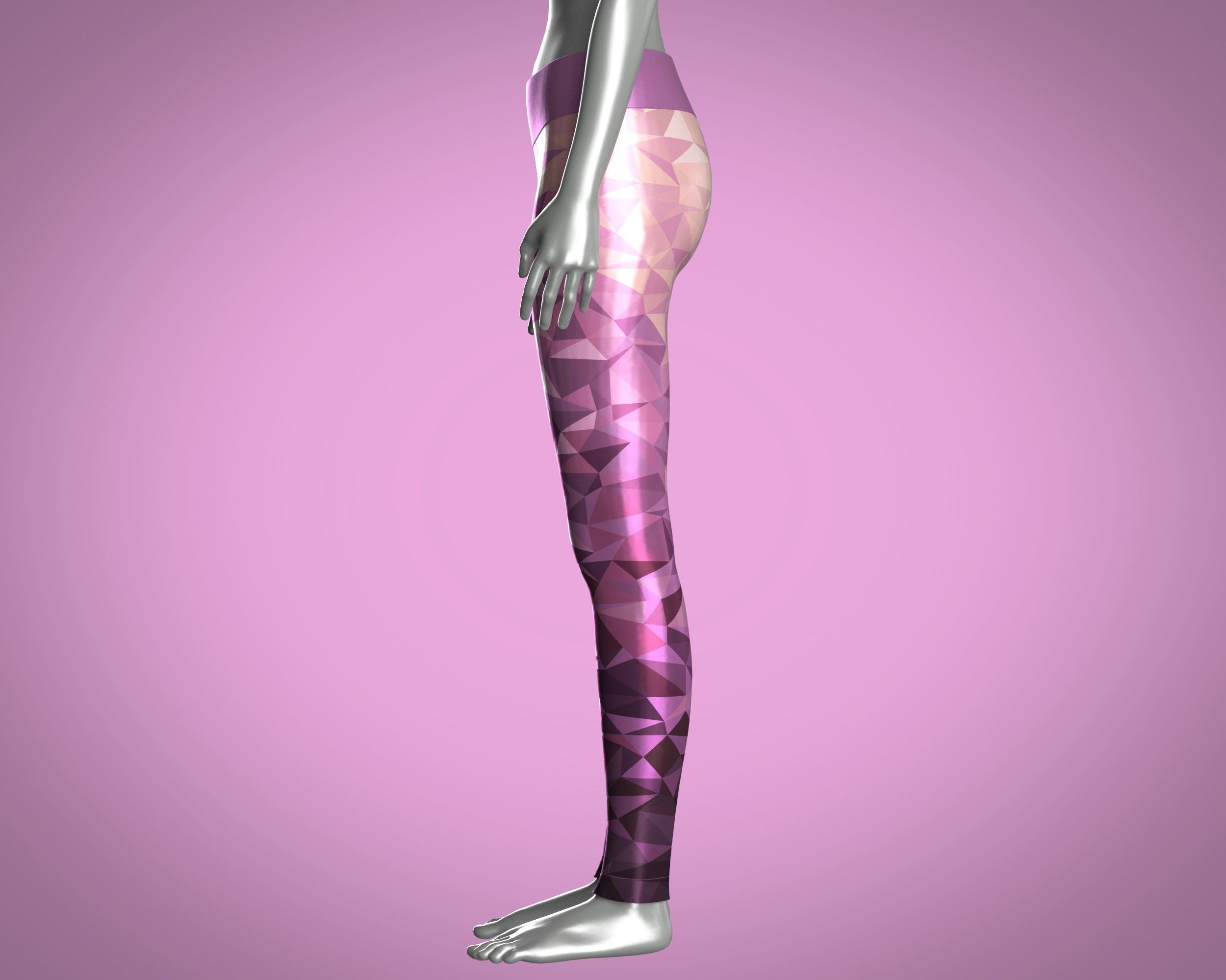 Girls Sports Leggings-sublimation Print 3D model_10