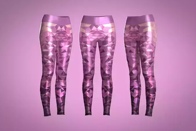 Girls Sports Leggings-sublimation Print 3D model