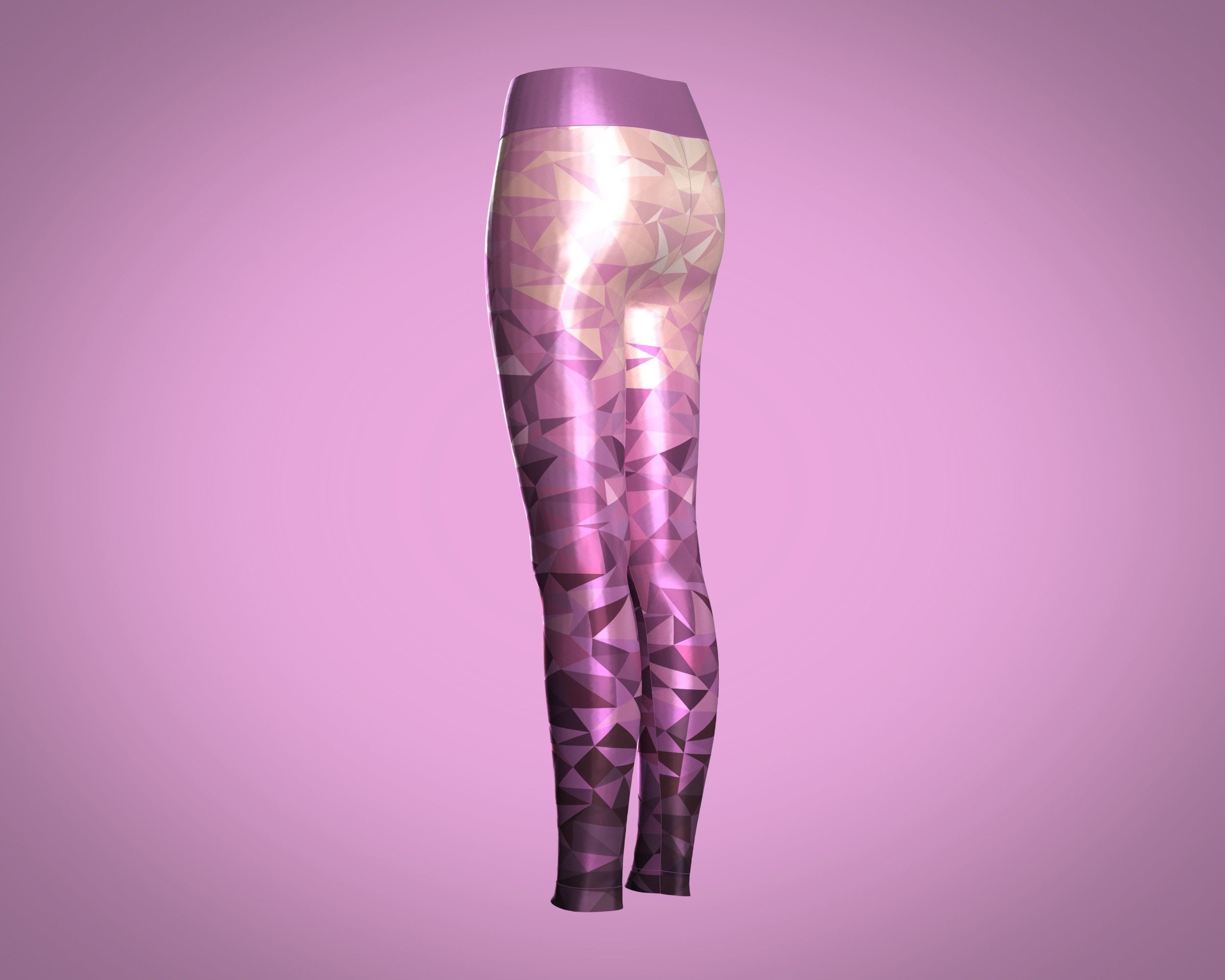 Girls Sports Leggings-sublimation Print 3D model_5