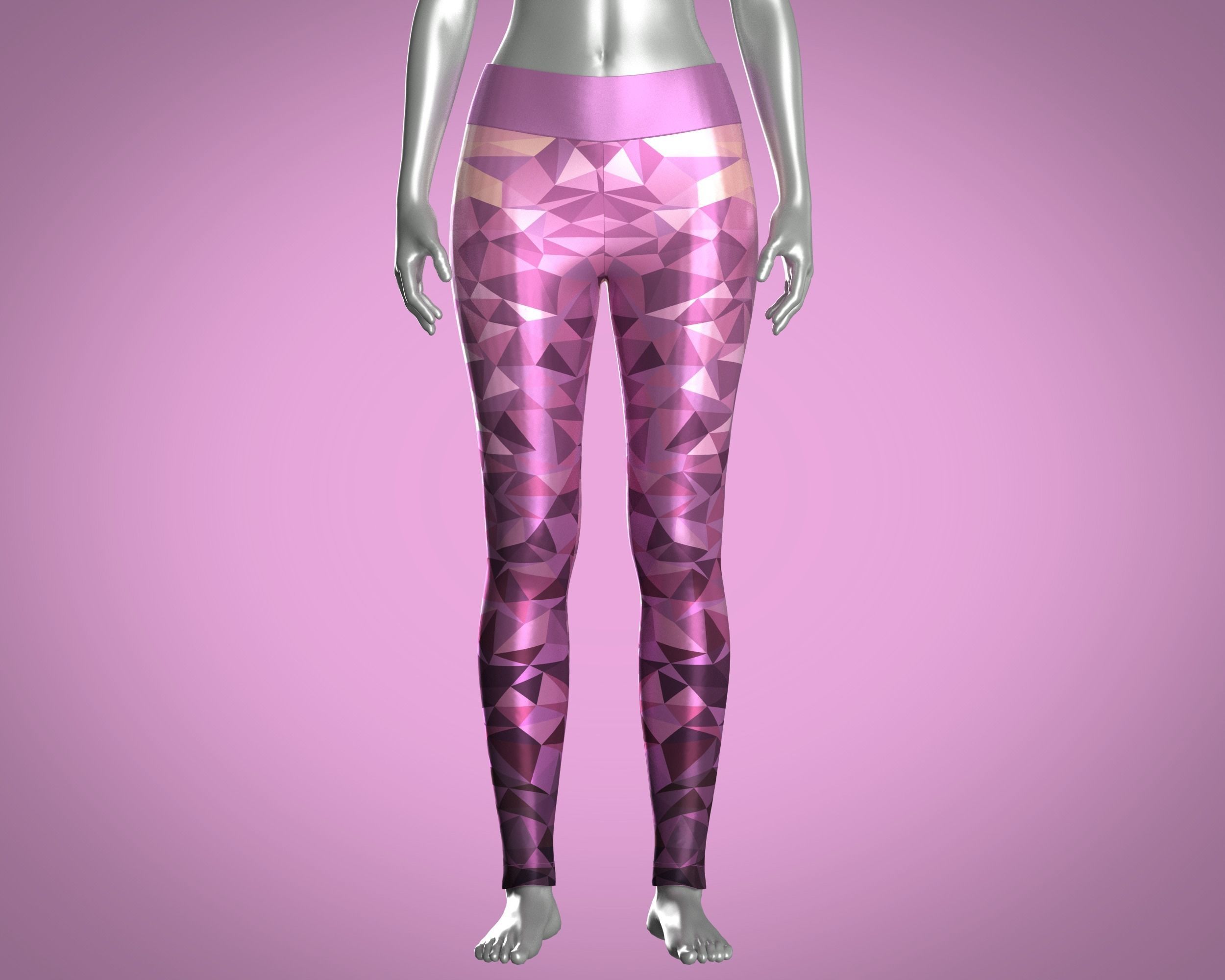 Girls Sports Leggings-sublimation Print 3D model_7