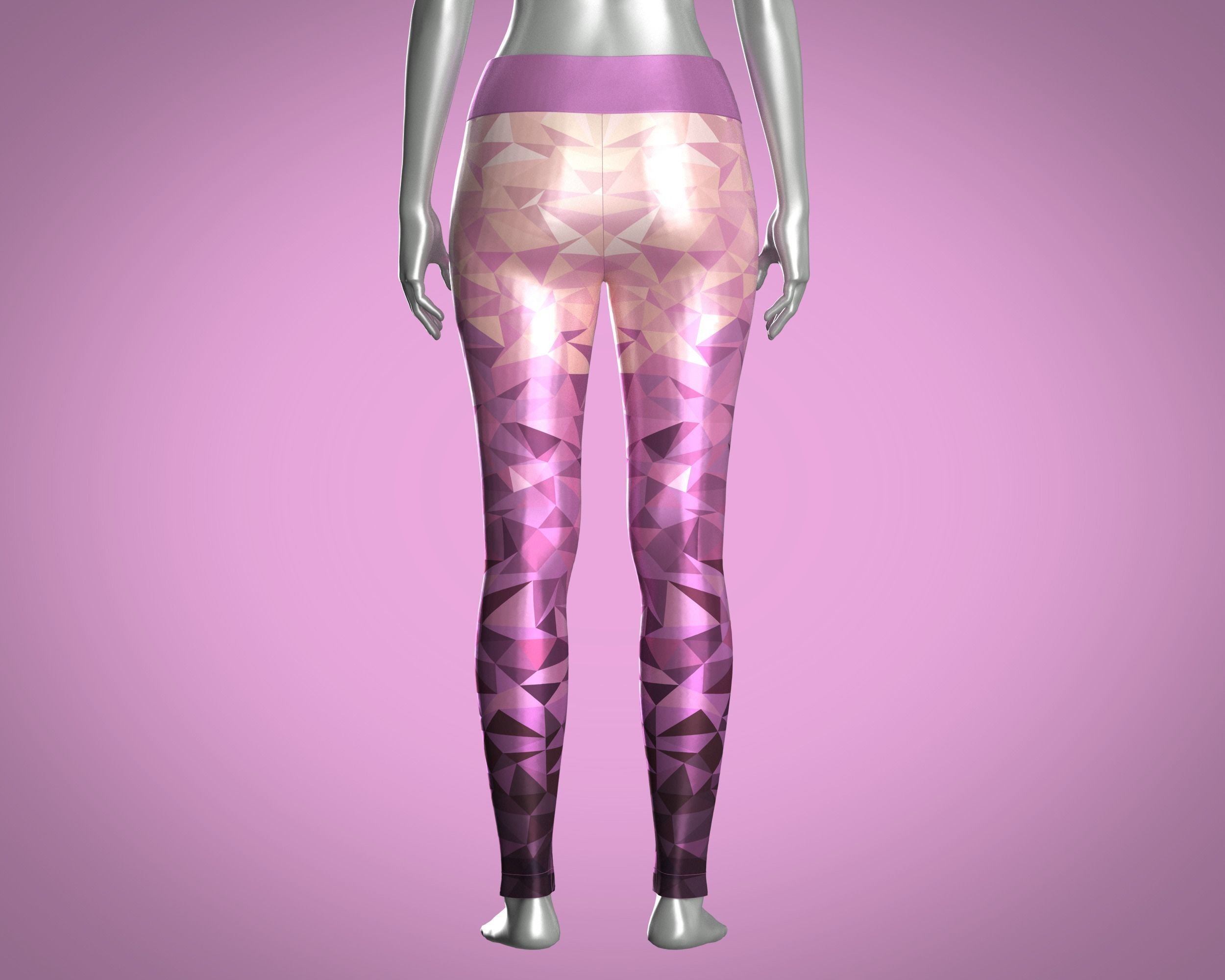 Girls Sports Leggings-sublimation Print 3D model_9