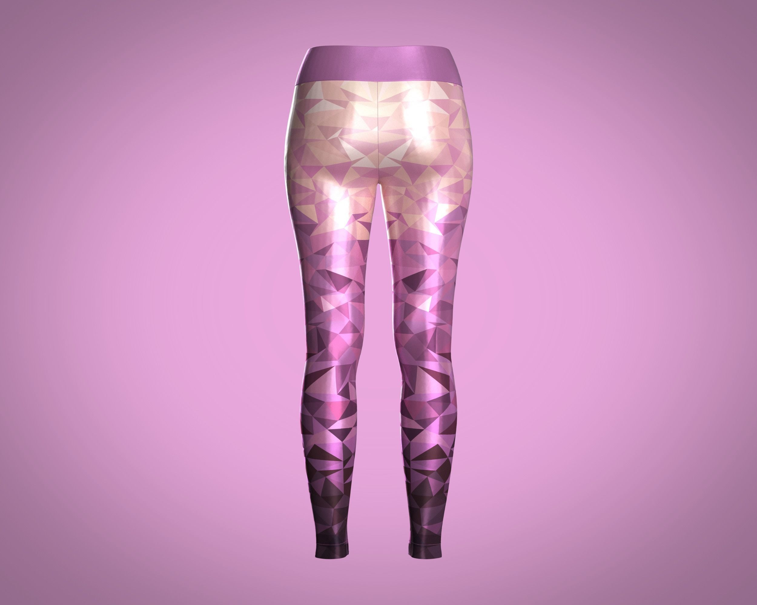 Girls Sports Leggings-sublimation Print 3D model_4