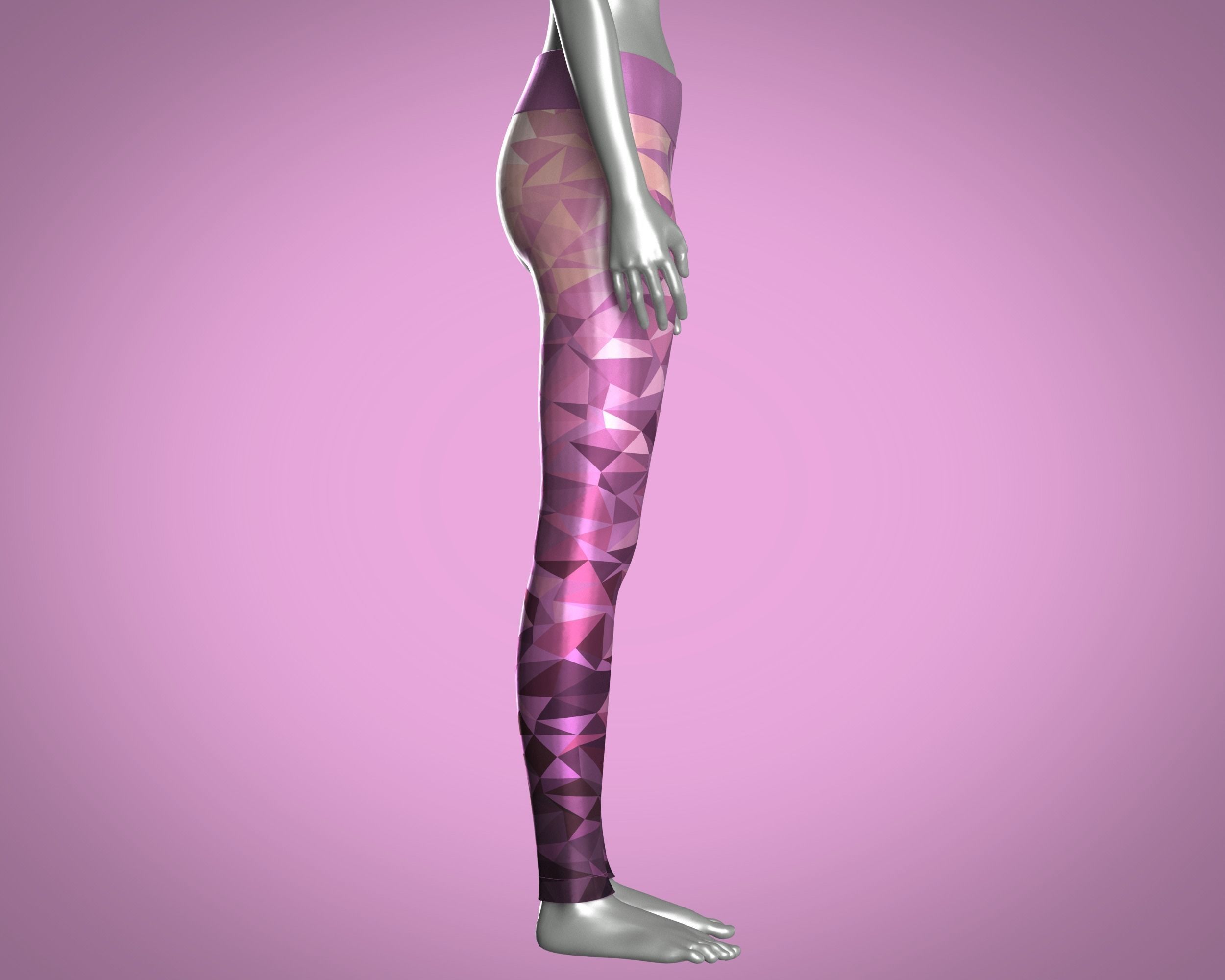 Girls Sports Leggings-sublimation Print 3D model_8