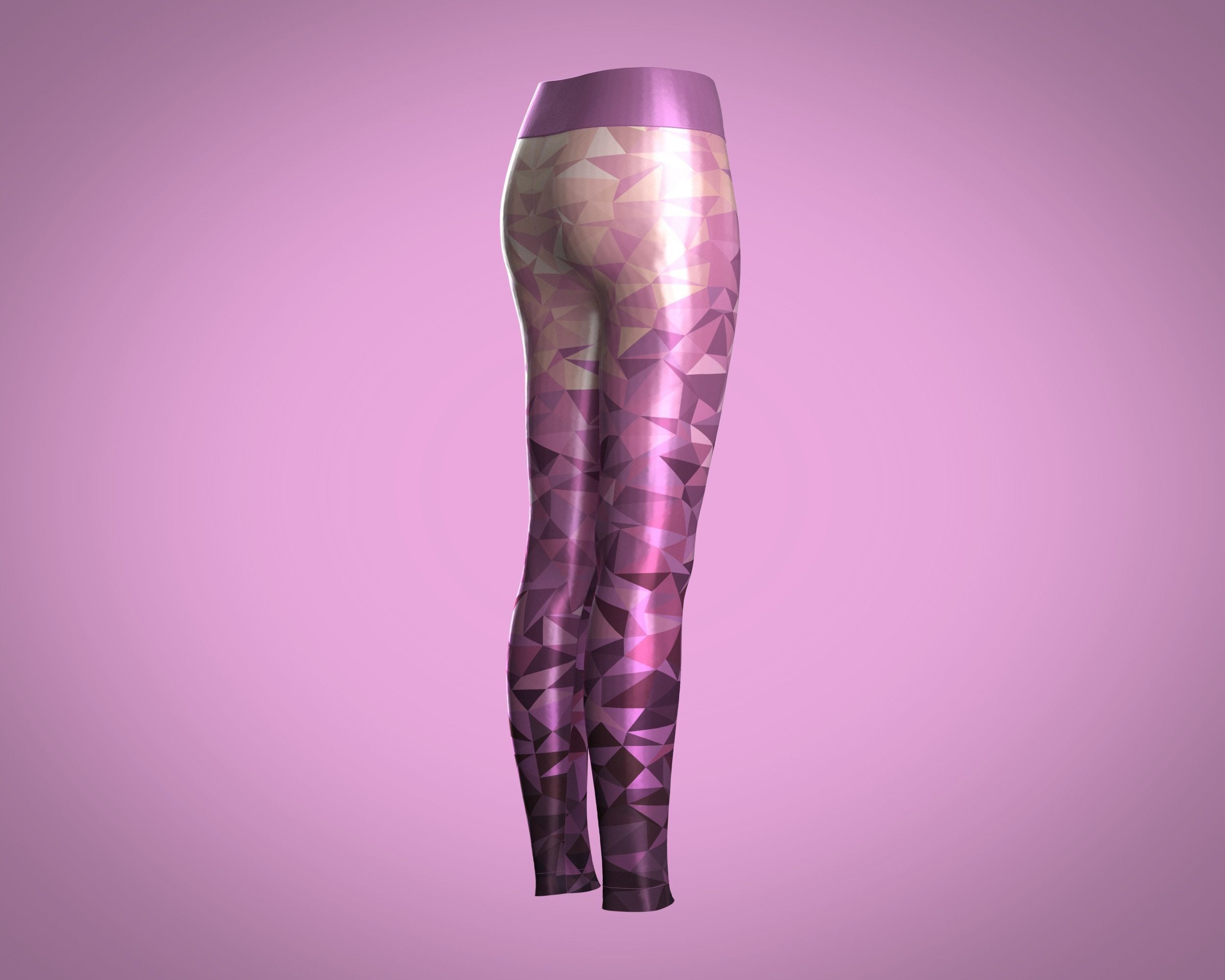 Girls Sports Leggings-sublimation Print 3D model_3