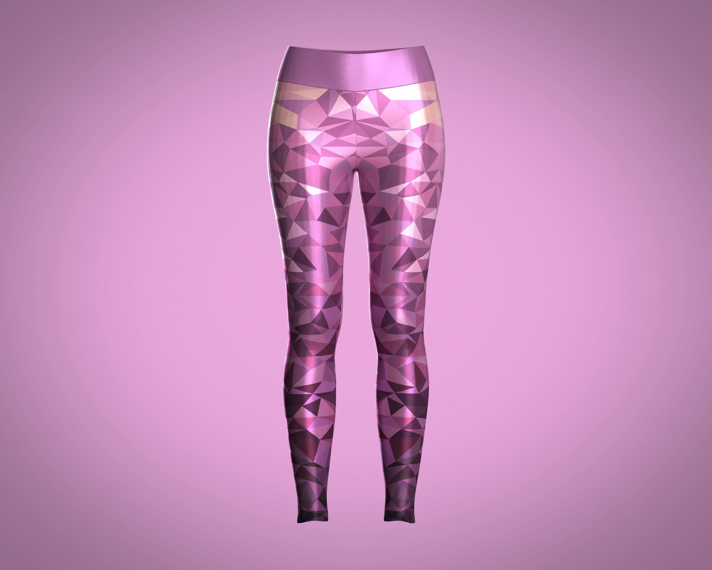 Girls Sports Leggings-sublimation Print 3D model_1