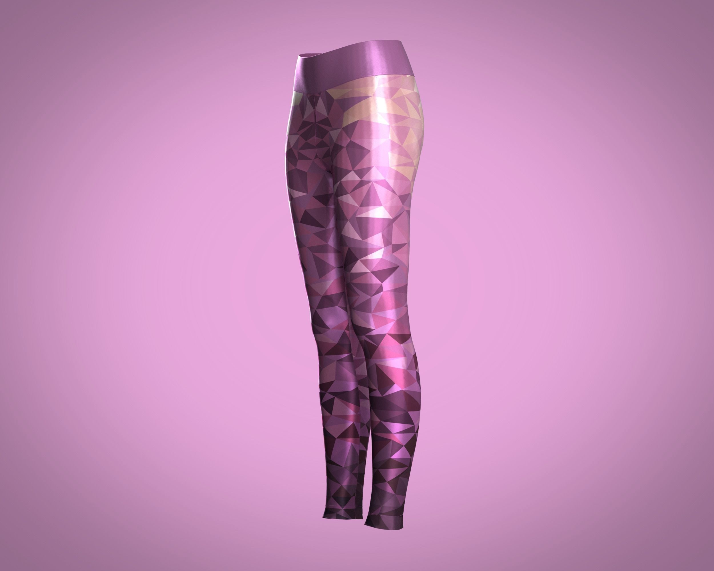 Girls Sports Leggings-sublimation Print 3D model_6