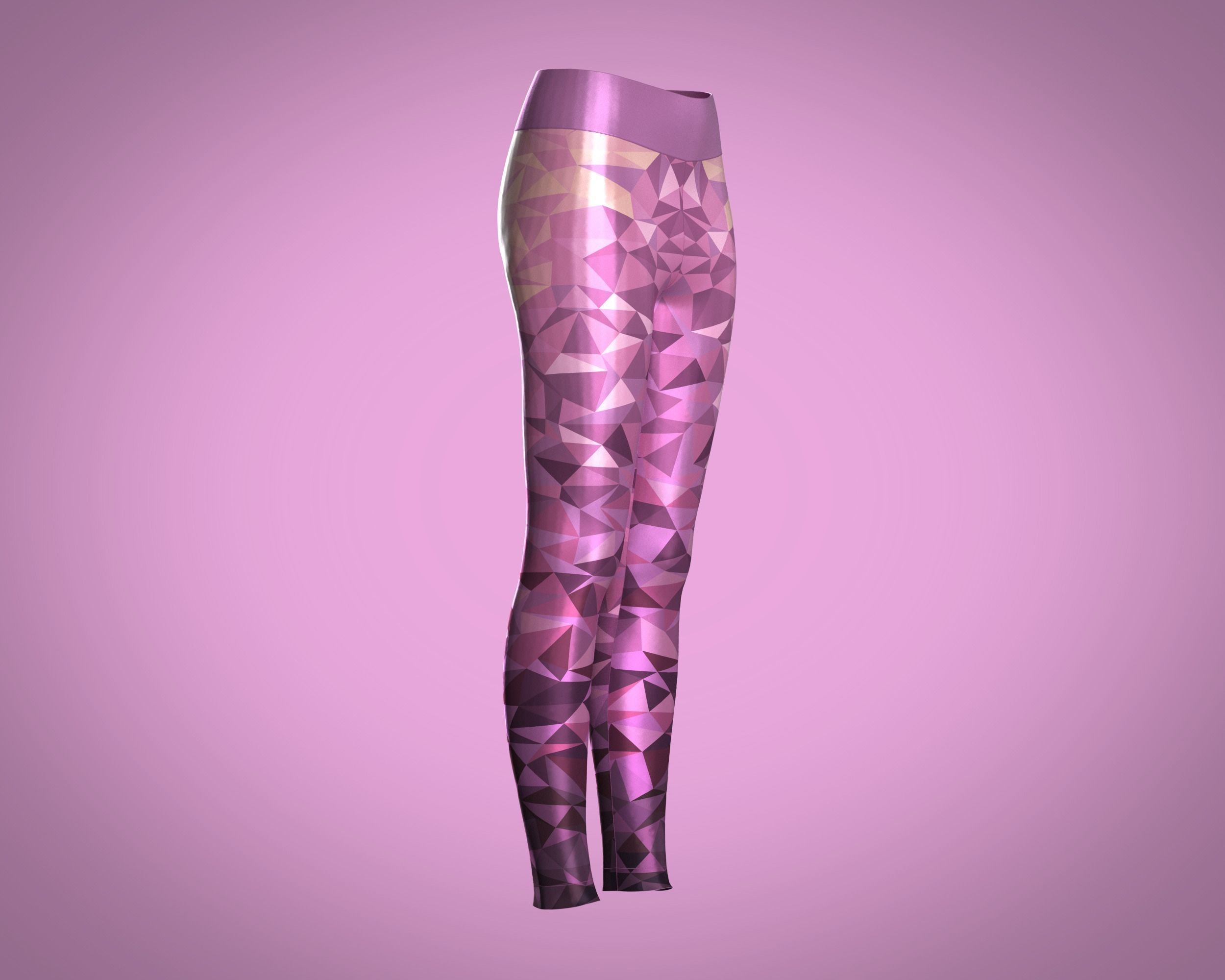 Girls Sports Leggings-sublimation Print 3D model_2