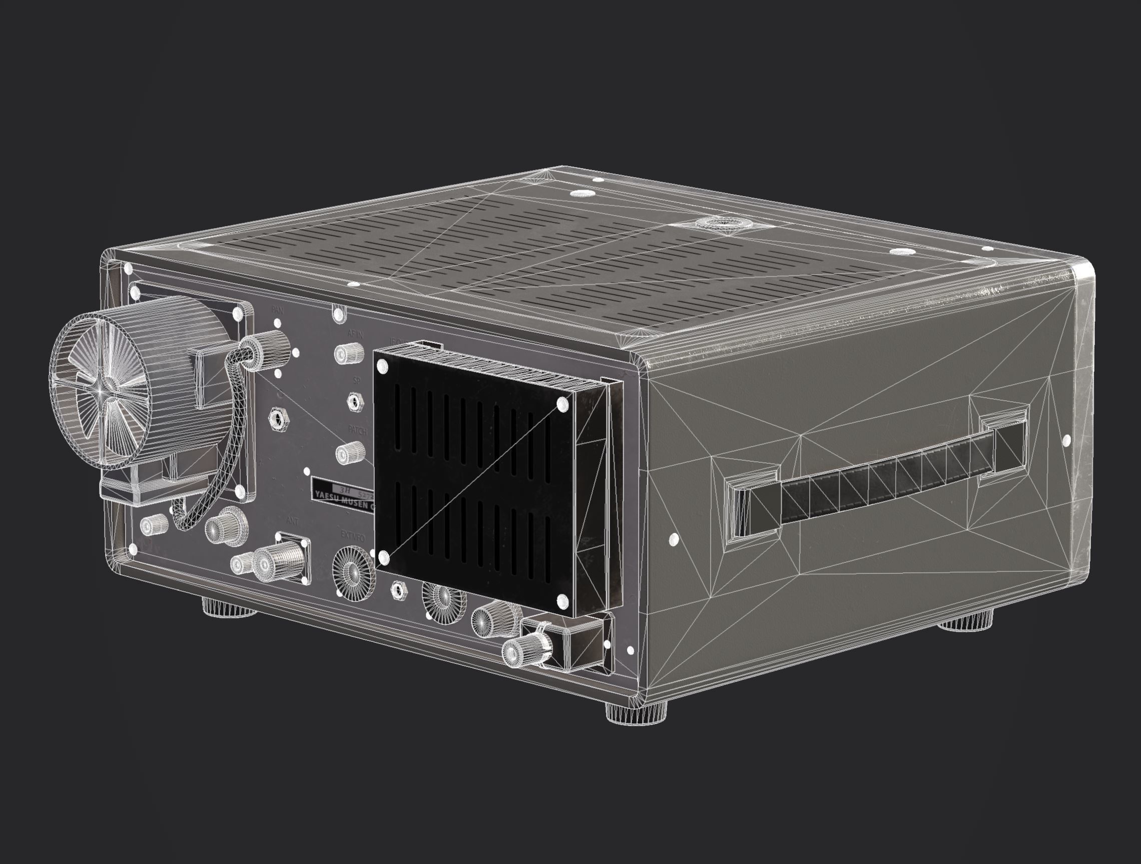 Ham Radio Transceiver Yaesu FT-101 Low-poly 3D model_9
