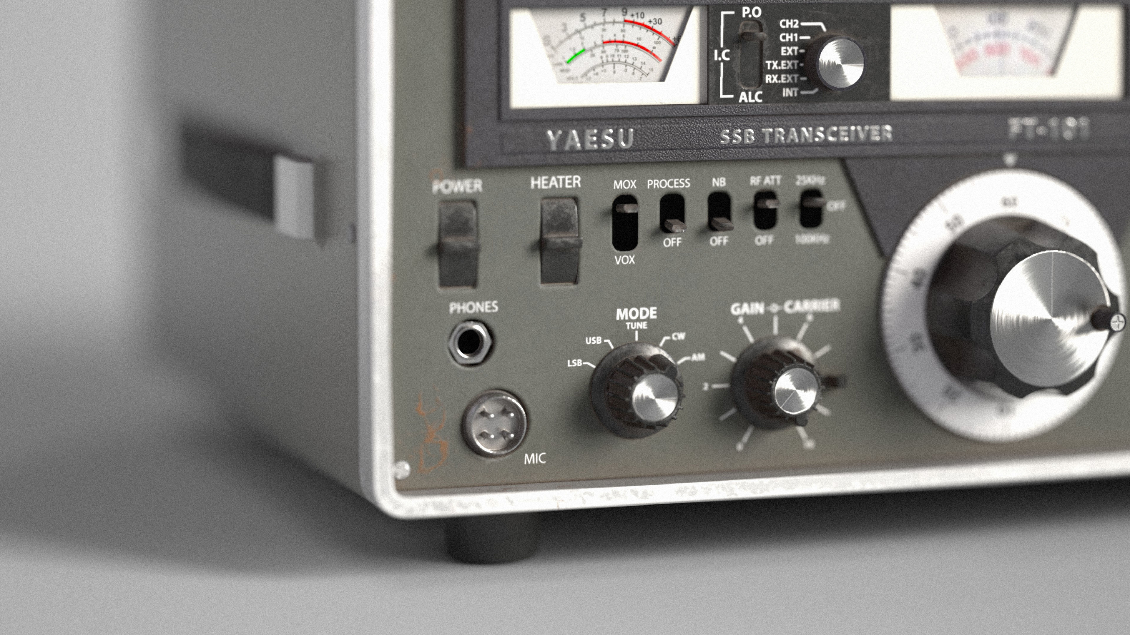 Ham Radio Transceiver Yaesu FT-101 Low-poly 3D model_4