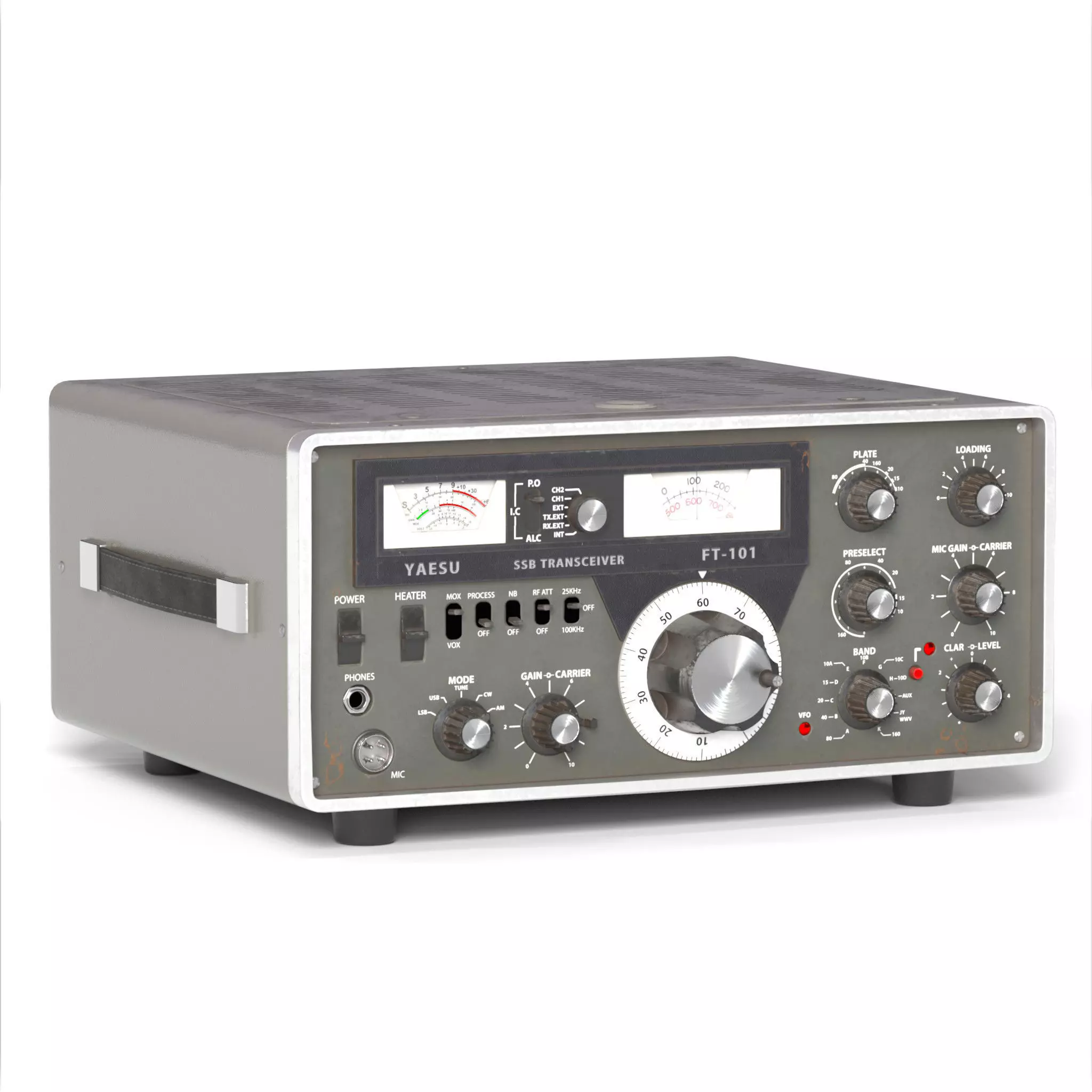 Ham Radio Transceiver Yaesu FT-101 Low-poly 3D model_0