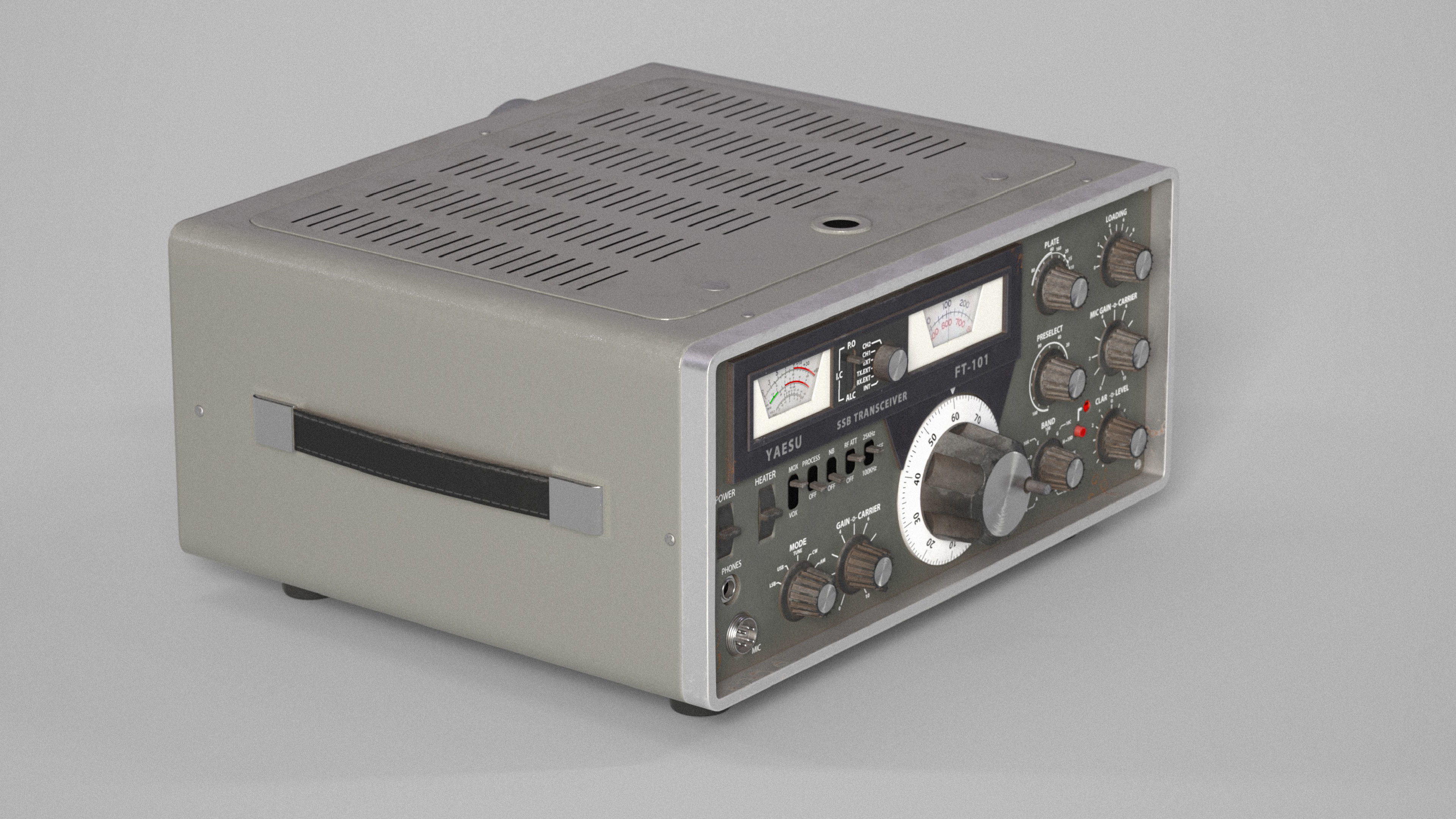 Ham Radio Transceiver Yaesu FT-101 Low-poly 3D model_3
