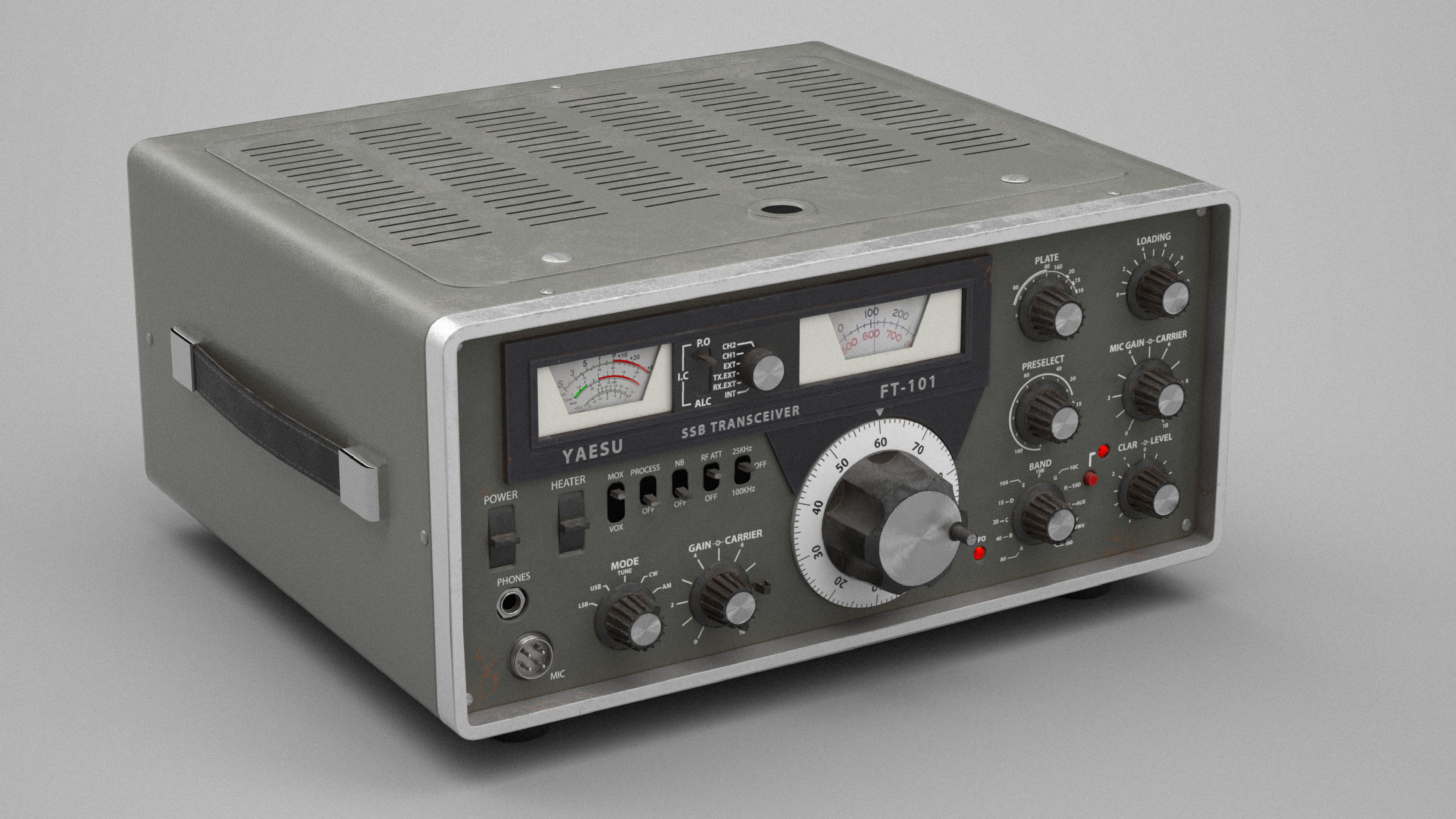 Ham Radio Transceiver Yaesu FT-101 Low-poly 3D model_14