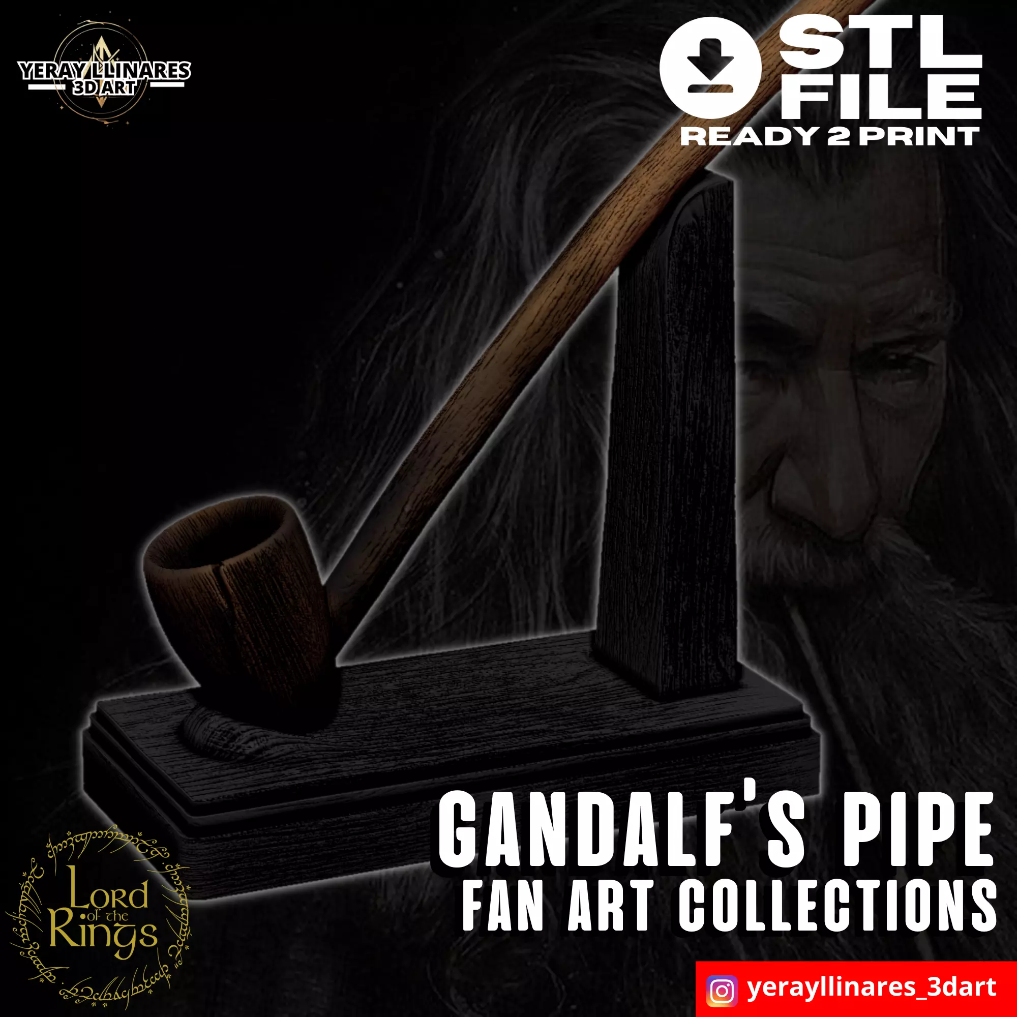 Gandalf Pipe 3D print model_0