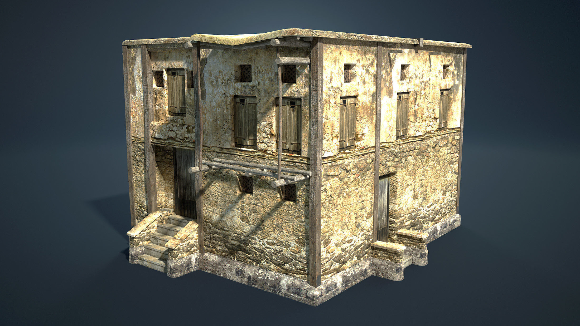 Arab Mountain Village Collection Low-poly 3D model_3