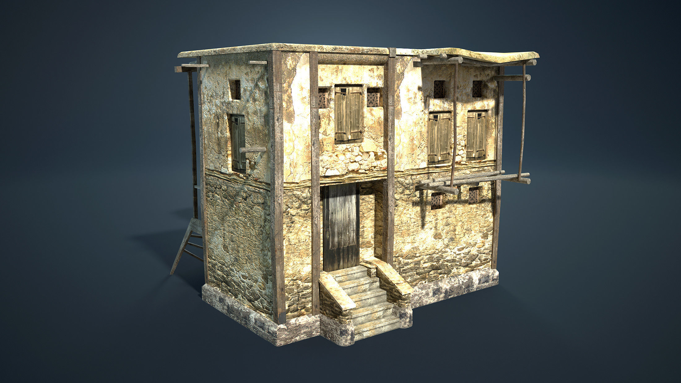 Arab Mountain Village Collection Low-poly 3D model_2