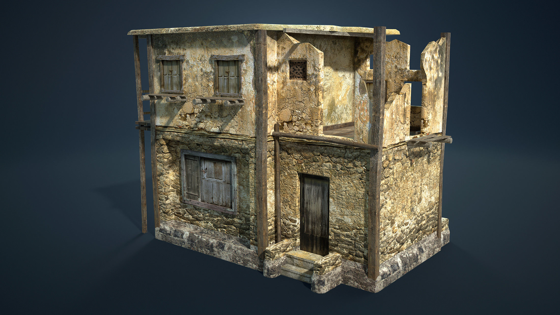 Arab Mountain Village Collection Low-poly 3D model_14