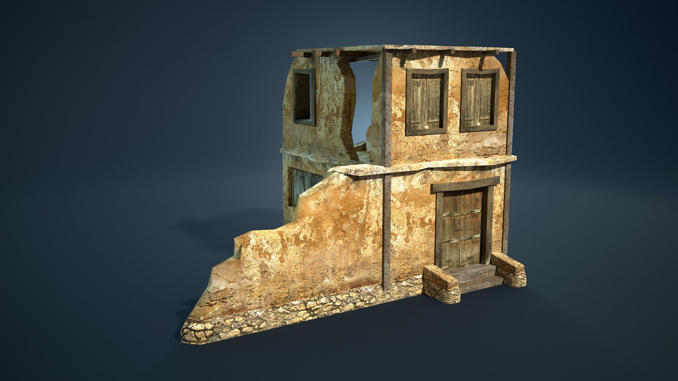 Arab Mountain Village Collection Low-poly 3D model_27