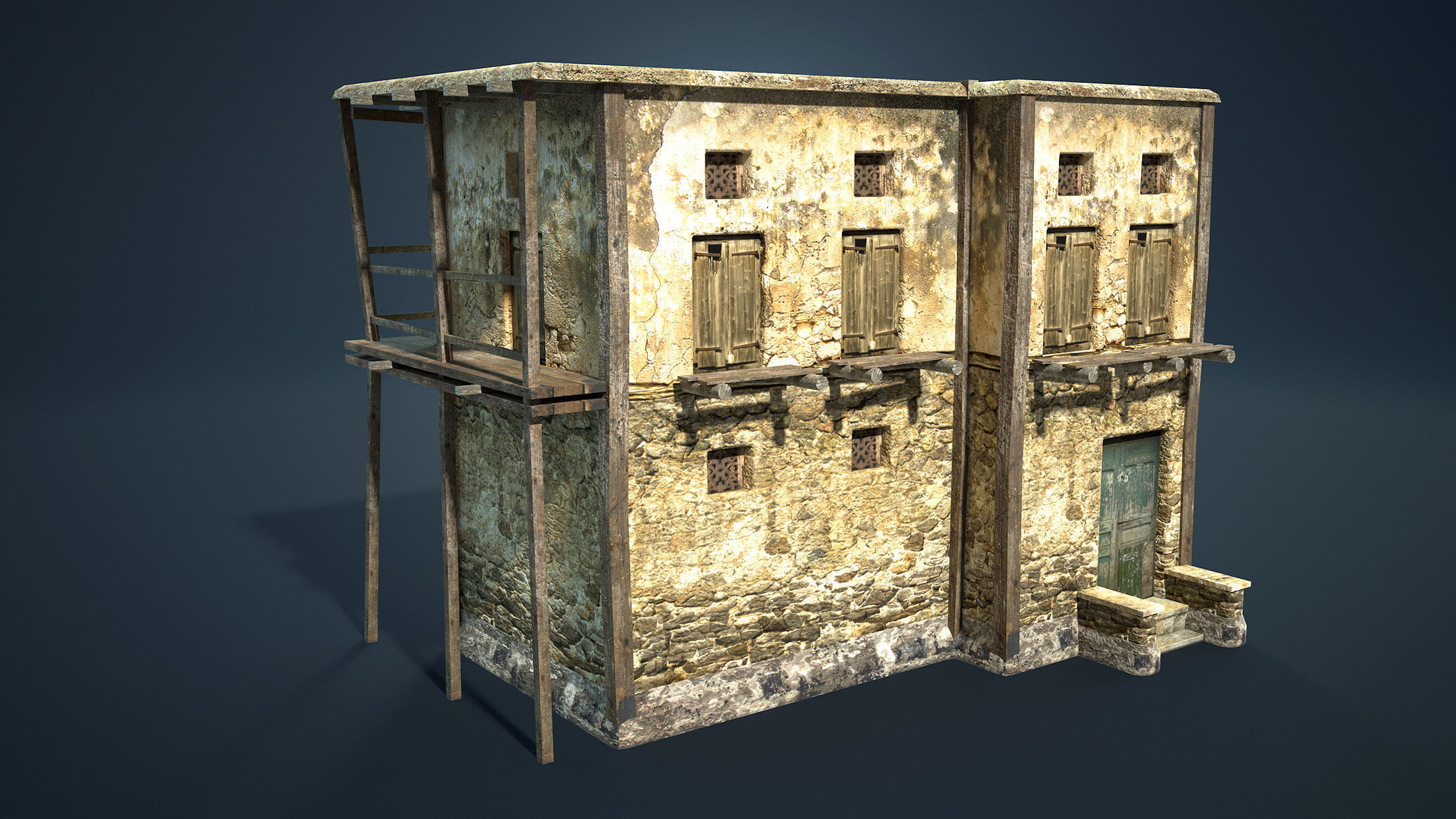 Arab Mountain Village Collection Low-poly 3D model_8