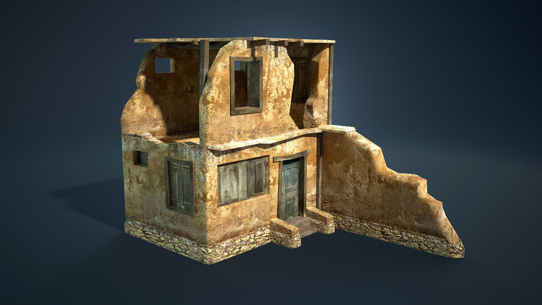 Arab Mountain Village Collection Low-poly 3D model_26