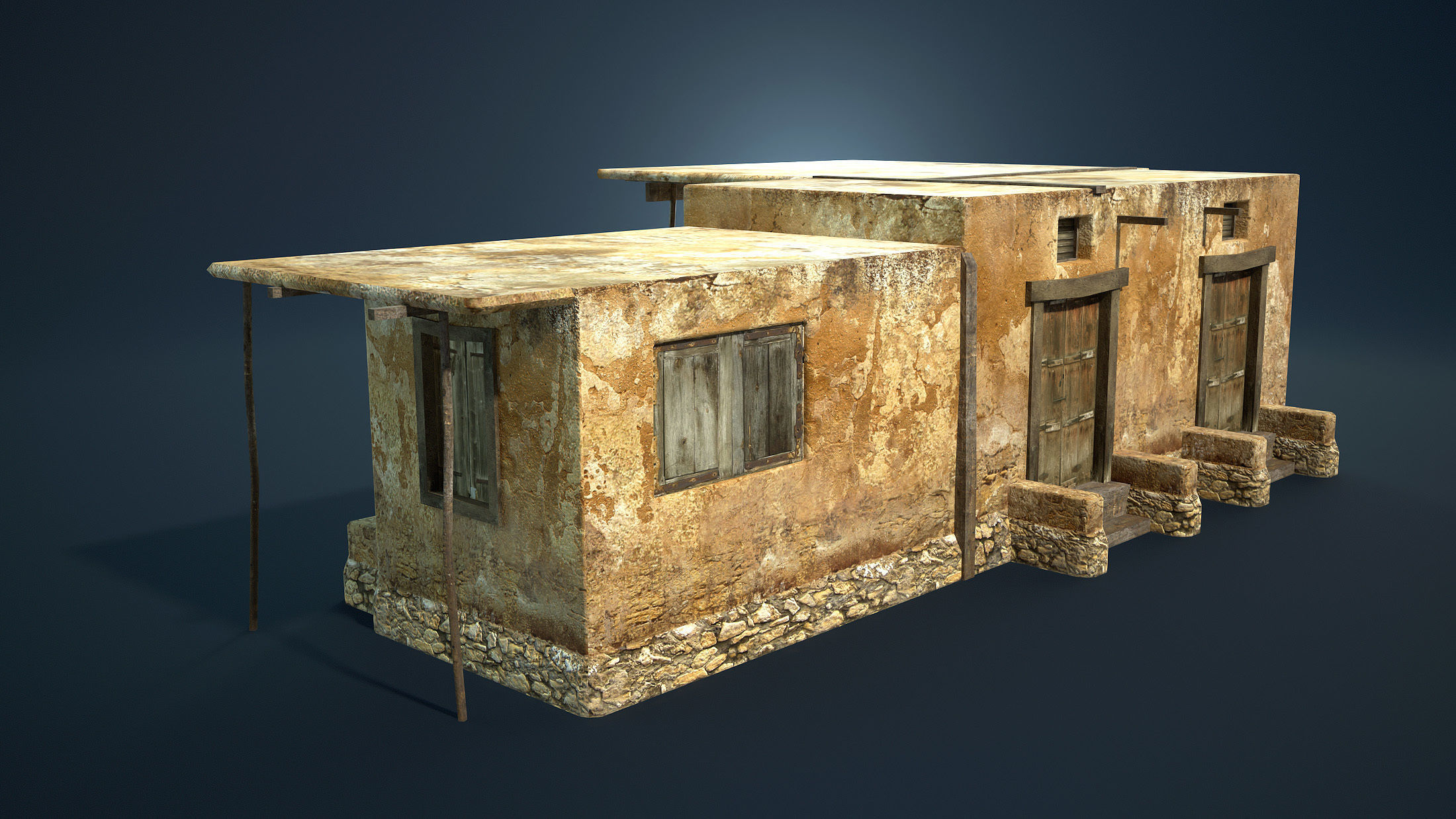 Arab Mountain Village Collection Low-poly 3D model_22