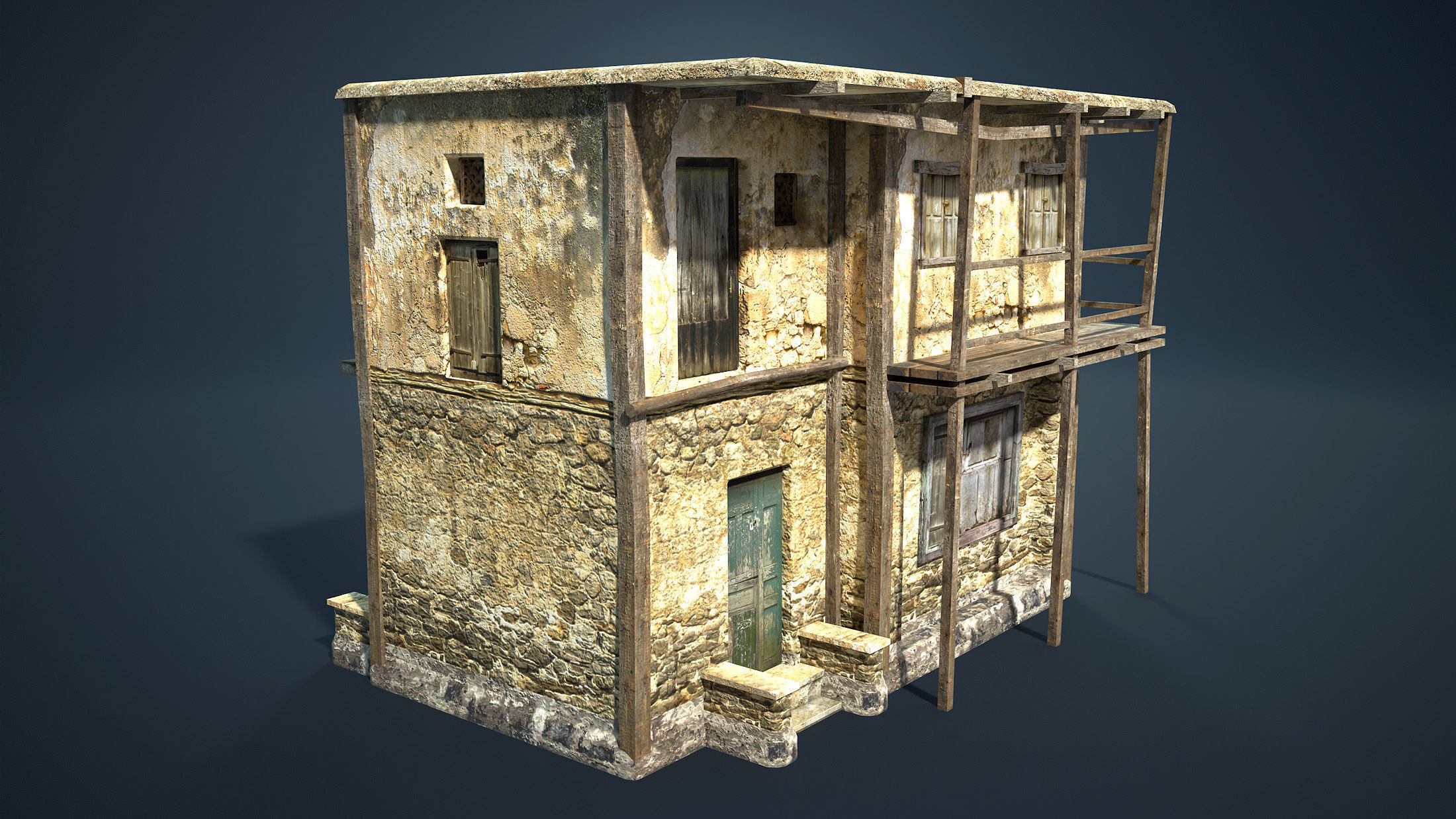 Arab Mountain Village Collection Low-poly 3D model_6